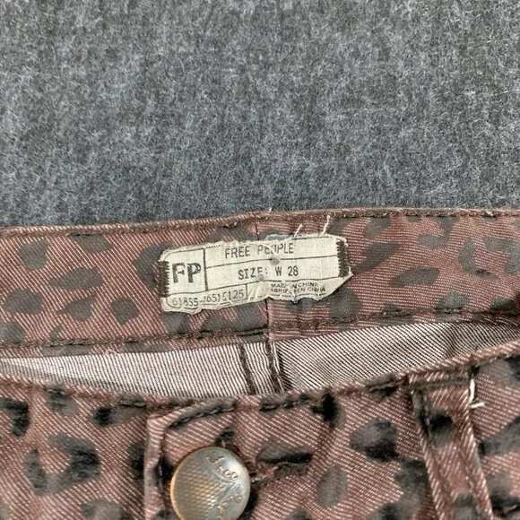 Free People animal print Low Rise jean’s Skinny Leopard Jeans size 28 E12 - Picture 5 of 8